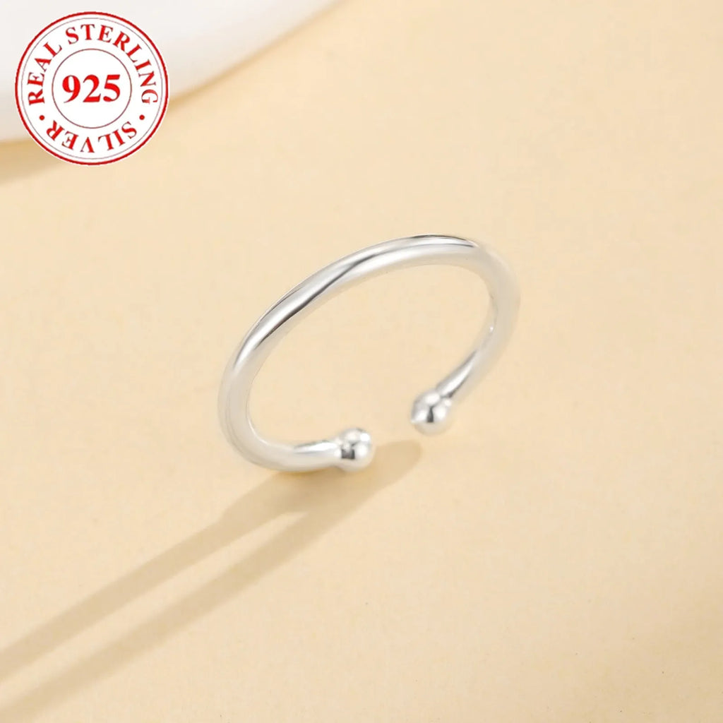 S925 sterling silver simple open toe ring for women in white gold colour F031, 925 silver purity, single toe ring