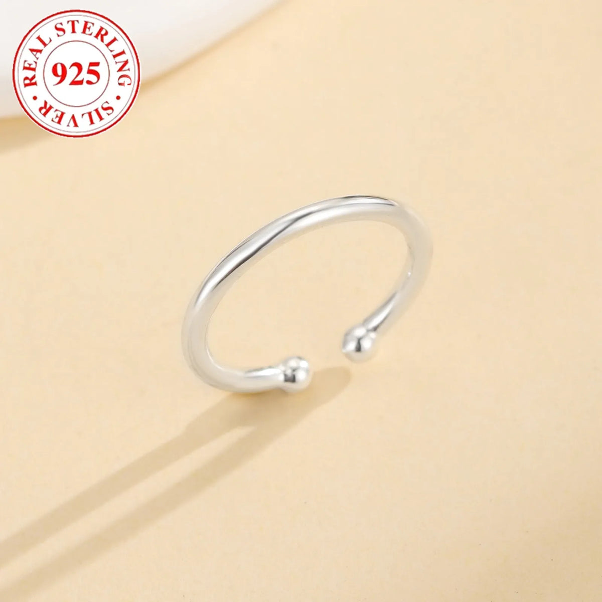 S925 sterling silver simple open toe ring for women in white gold colour F031, 925 silver purity, single toe ring
