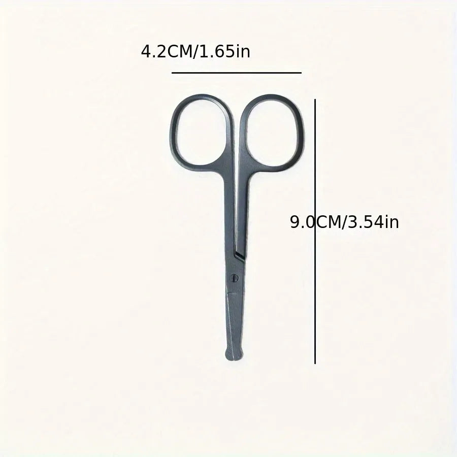 Black dual-head pet grooming brush with soft silicone bristles and a comb for eye cleaning and hair removal.