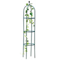 Dark green iron plant climbing frame trellis, 188cm tall by 40cm wide lattice for indoor vines.