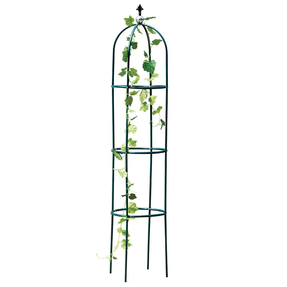 Dark green iron plant climbing frame trellis, 188cm tall by 40cm wide lattice for indoor vines.