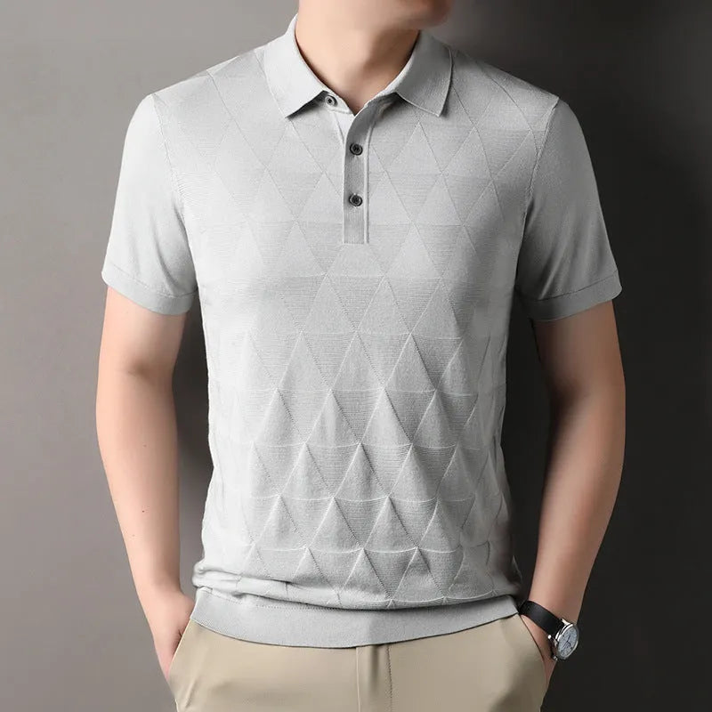 Men's thin ice silk short sleeve t-shirt in regular fit with quick-drying lyocell fabric