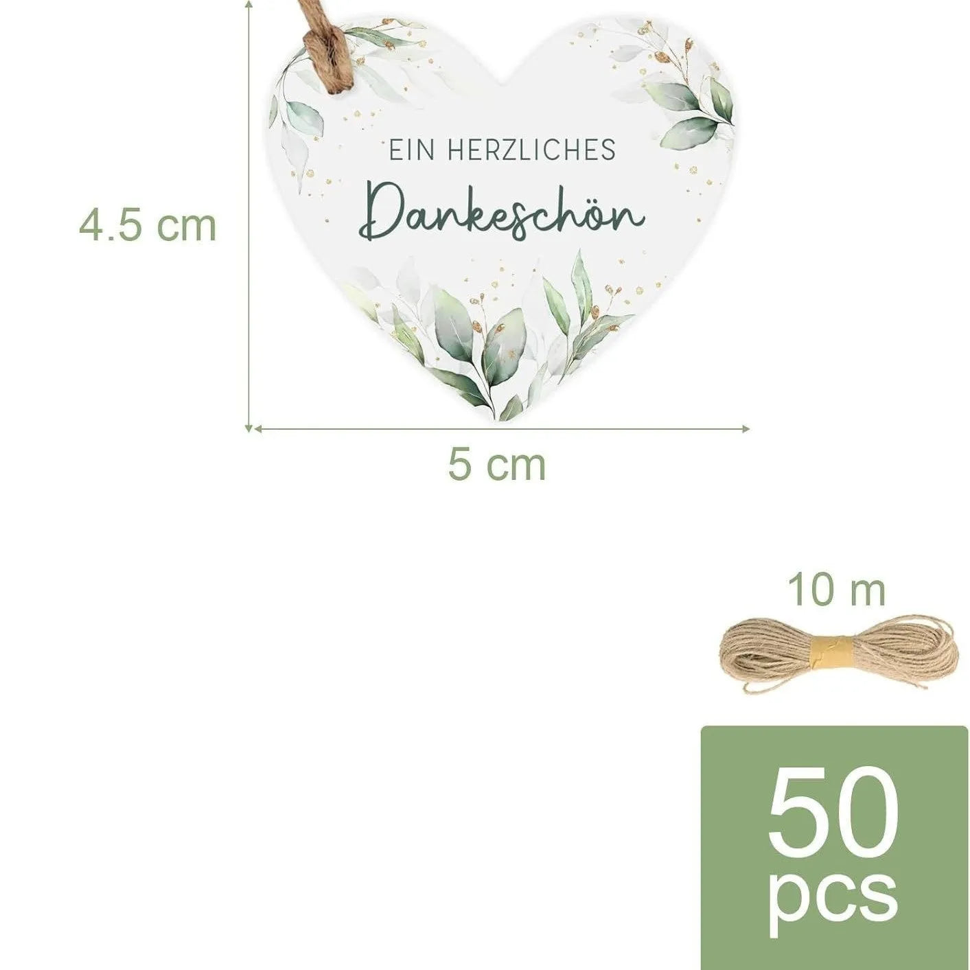 Set of 50 flower heart-shaped paper gift tags in two different decorative styles.