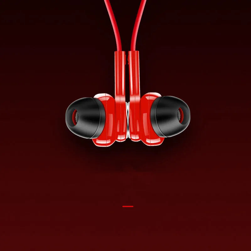 G03 red boxed sports Bluetooth earphones with a black neckband and in-ear earbuds