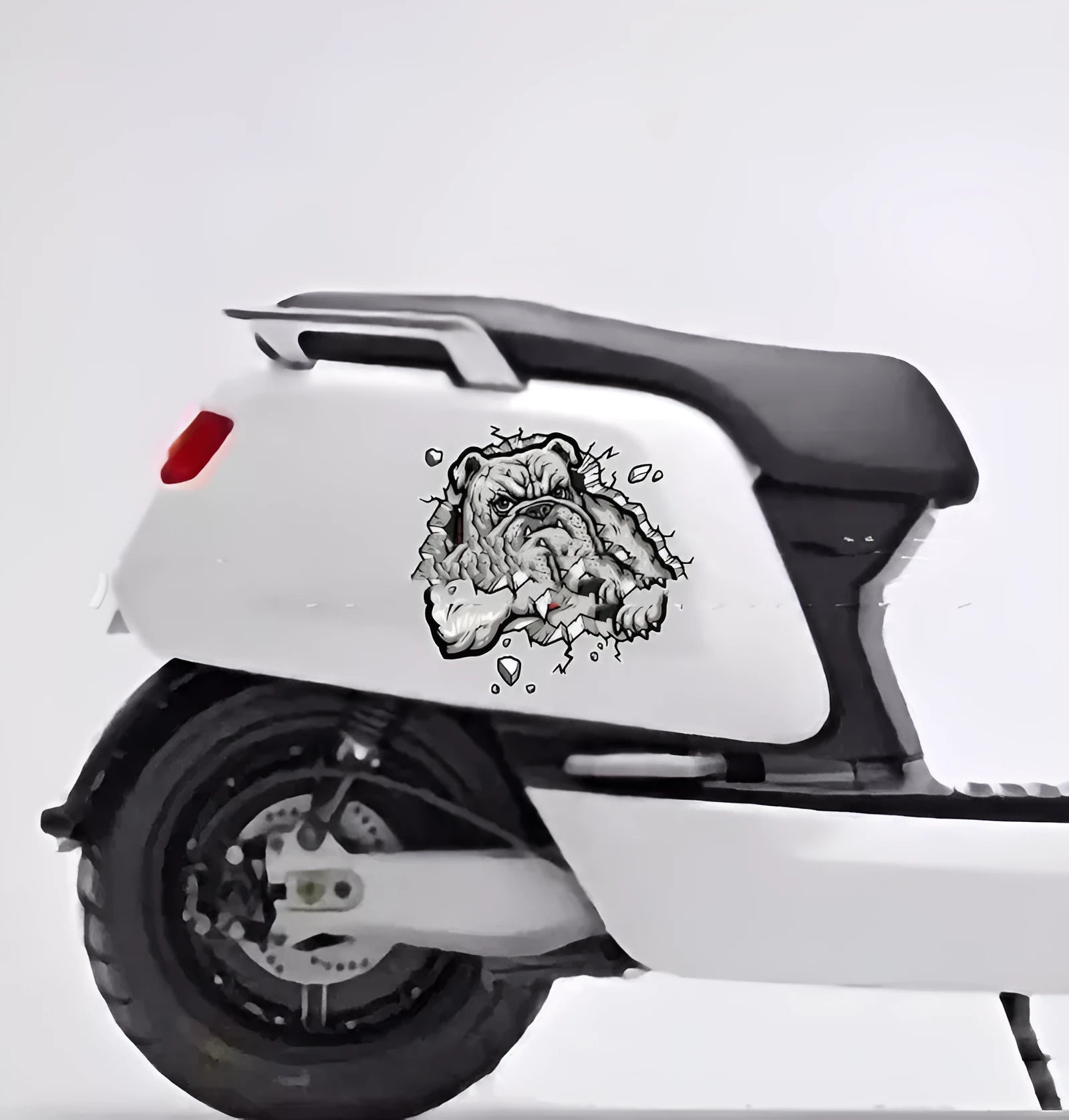 Grey dog pattern motorcycle decorative sticker measuring 17 by 17 centimetres