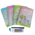 Four magic calligraphy practice copybooks with magnetic stylus pen and spare refills