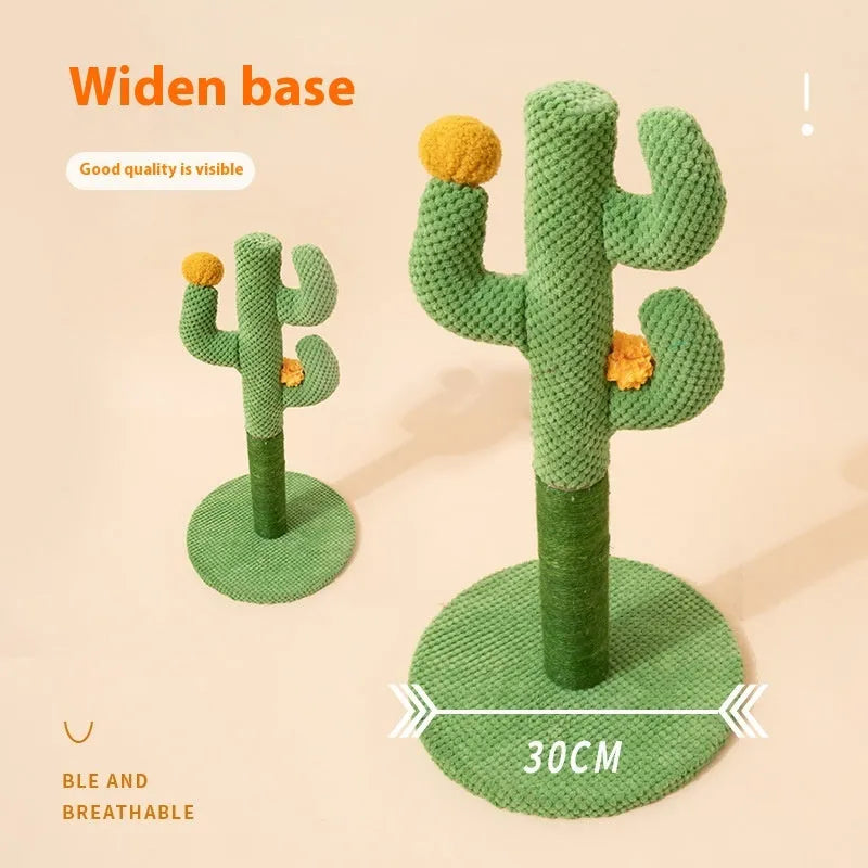 Cactus or coconut tree design cat scratching board climbing pole with cotton thread sisal rope surface