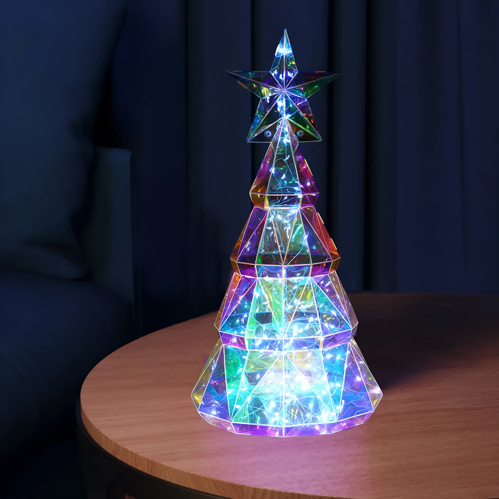 Colourful cartoon Christmas tree light decoration measuring 20cm high made from PET material