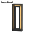 Stainless steel and acrylic solar square courtyard lamp with geometric design for outdoor gardens.