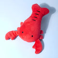 Red lobster squeaky dog toy for small and medium breeds with bite-resistant rubber construction