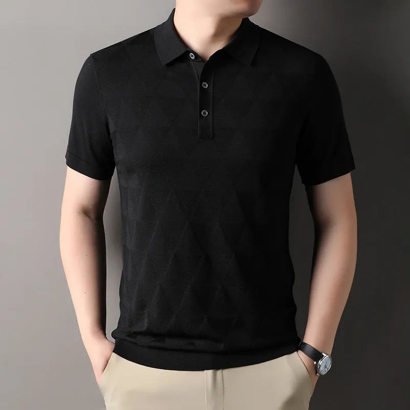 Men's thin ice silk short sleeve t-shirt in regular fit with quick-drying lyocell fabric