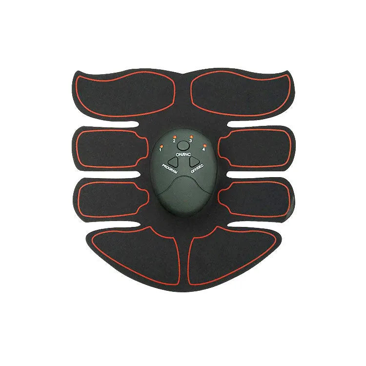 Abdominal muscle patch with digital display showing eight-belly three-piece design in red, blue, or yellow edge options.