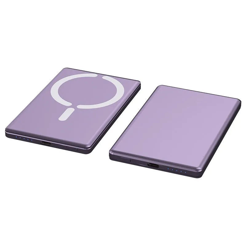 Ultra-thin magnetic power bank in four colours with alloy shell, 9mm thickness