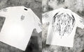 Dark style loose fit pure cotton short sleeve T-shirt with gilding decorative detail.