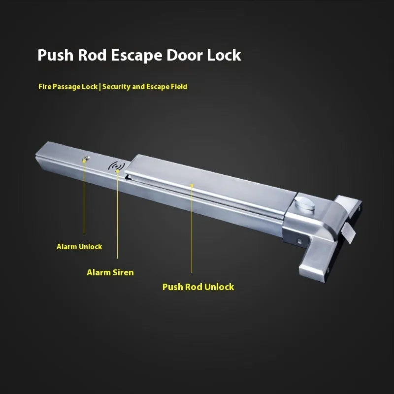 Stainless steel fireproof push lock with external handle for 65cm doors