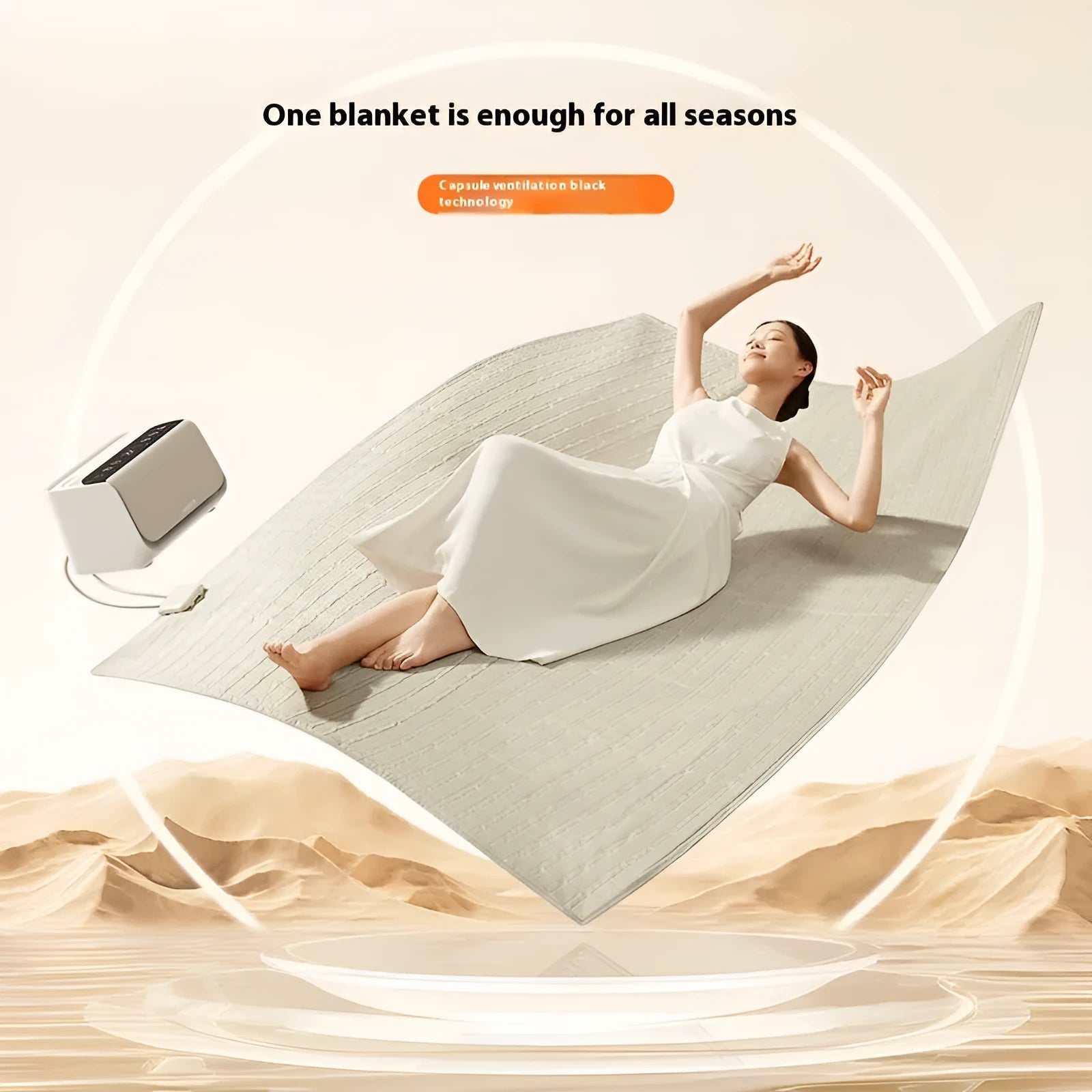 White electric water blanket with smart controller for plumbing heating systems