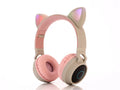 Cartoon cat ear wireless Bluetooth gaming headset in multiple colour options showing head-mounted design