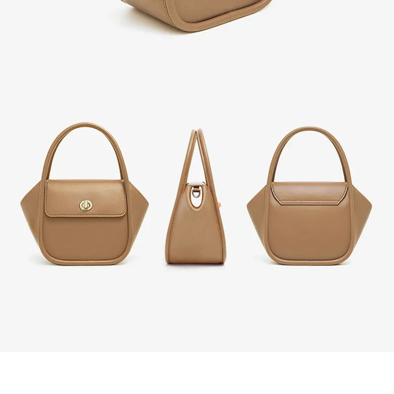Women's leather cross-body wing bag with buckle closure in four colour options