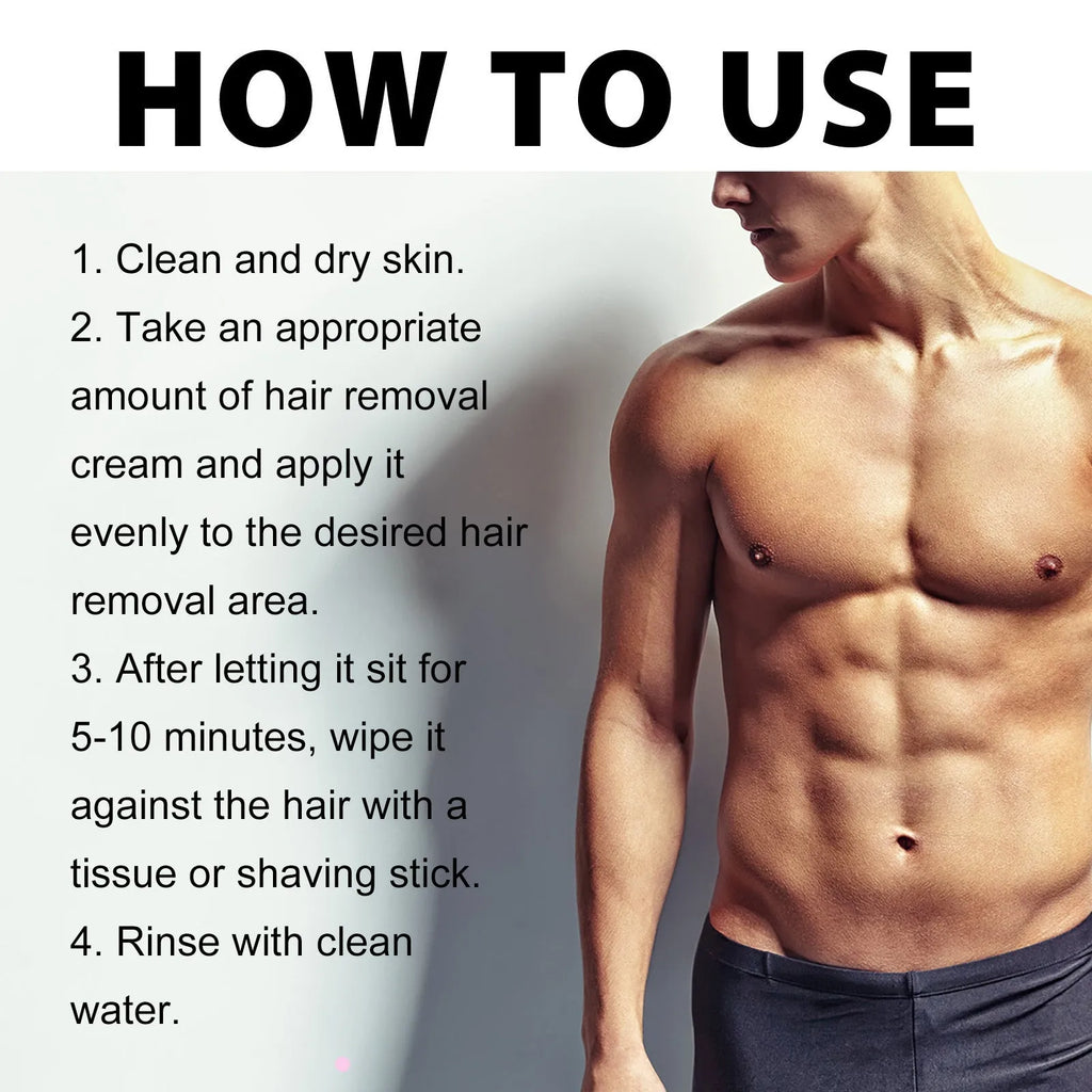 100ml tube of men's mild hair removal cream for multiple body areas