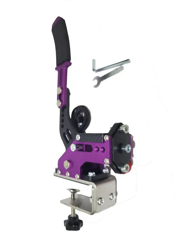 USB racing simulator handbrake with mounting clamp for Logitech and Thrustmaster wheels