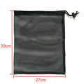 Black mesh drawstring storage bag for children's water ball toys in three available sizes