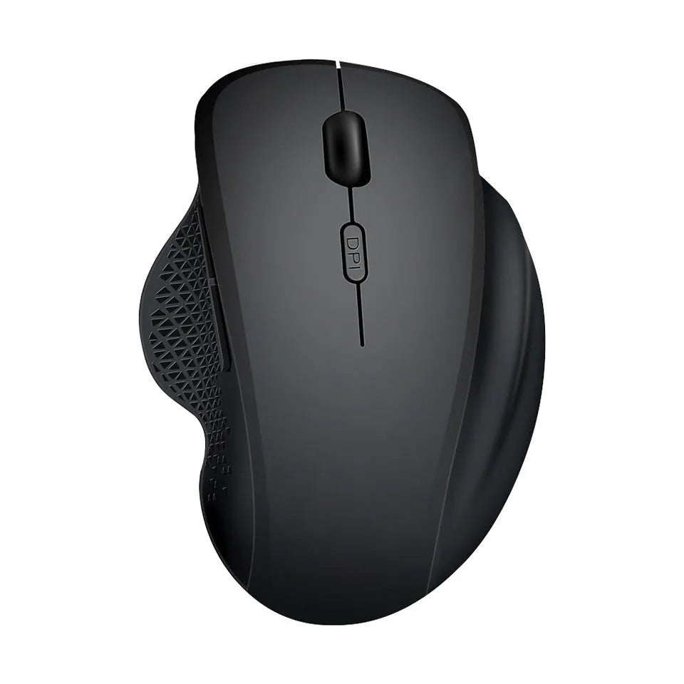 Grey rechargeable wireless mouse for laptops with USB charging cable