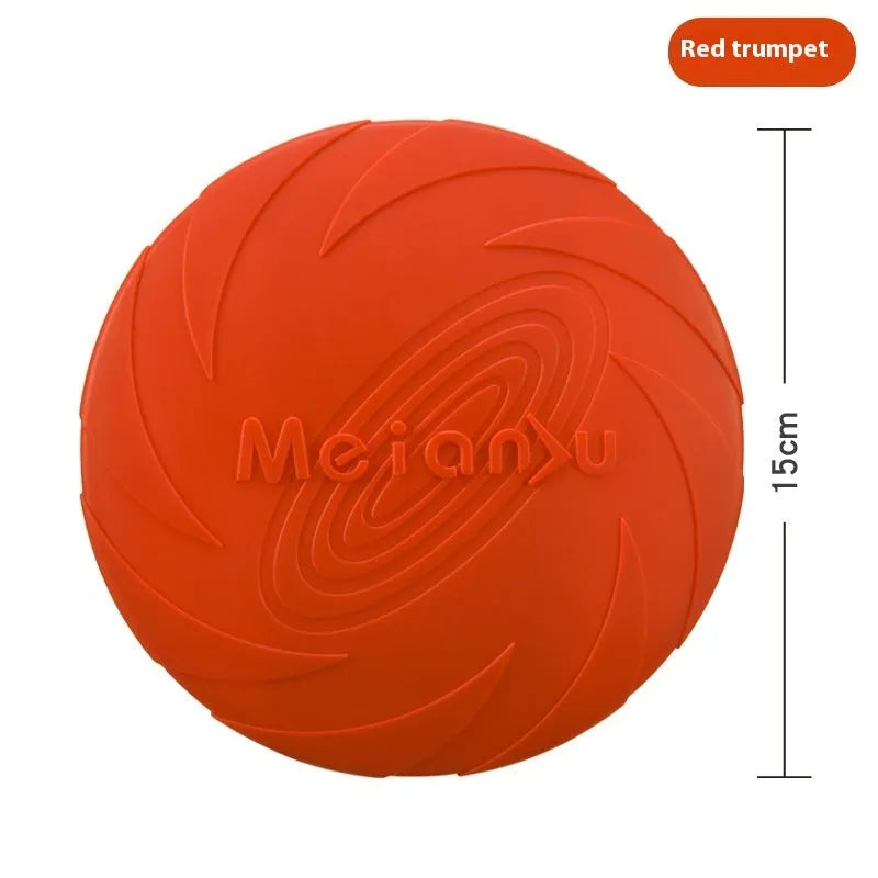 Soft rubber dog frisbee toy in blue colour for outdoor fetch games