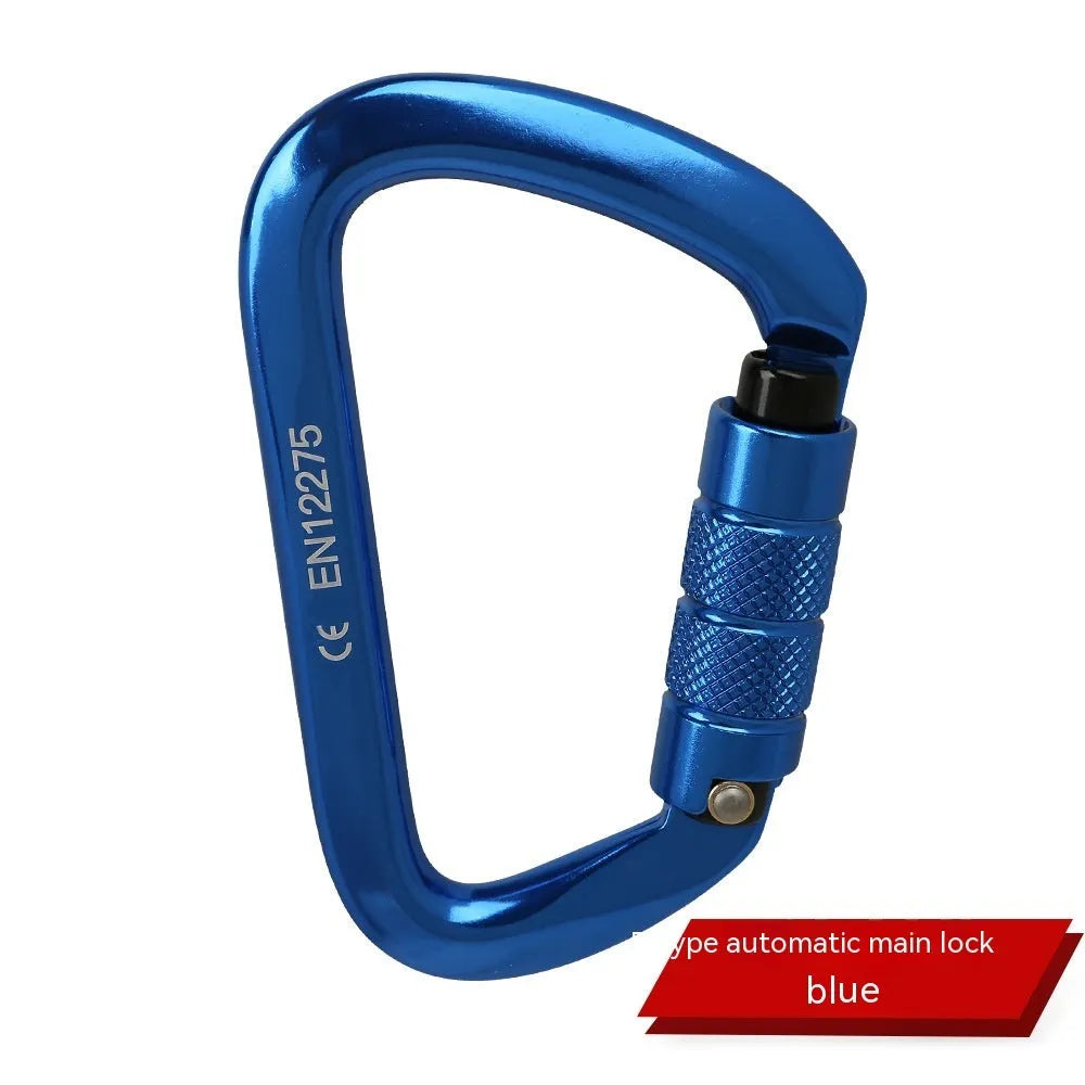 D-type rock climbing safety lock in multiple colour options for mountaineering