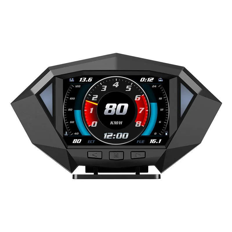 Black vehicle HUD head-up display unit with LCD screen for OBD and GPS connection