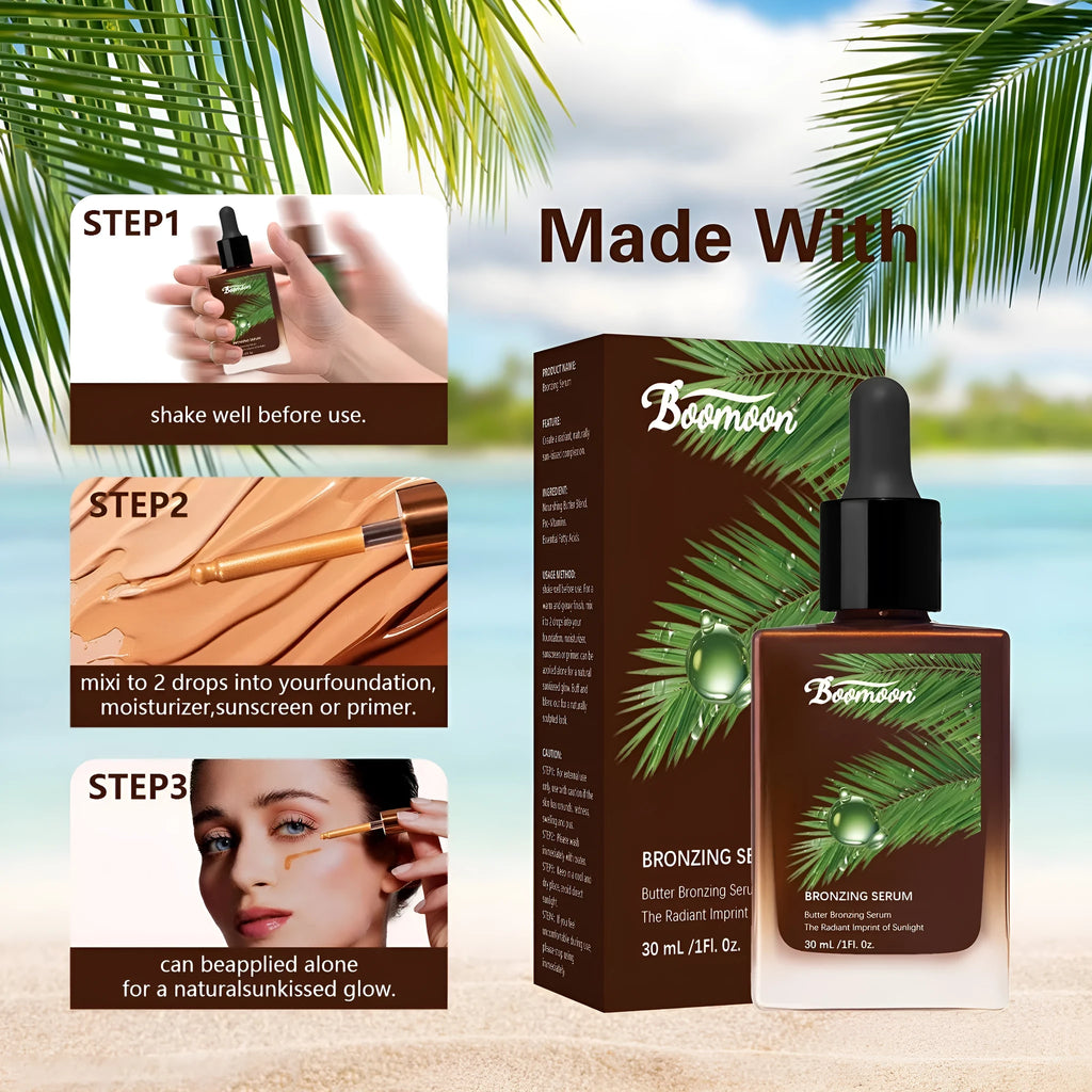 Bronze black nursing care solution in 101mm tall 30ml bottle for tanning moisturising