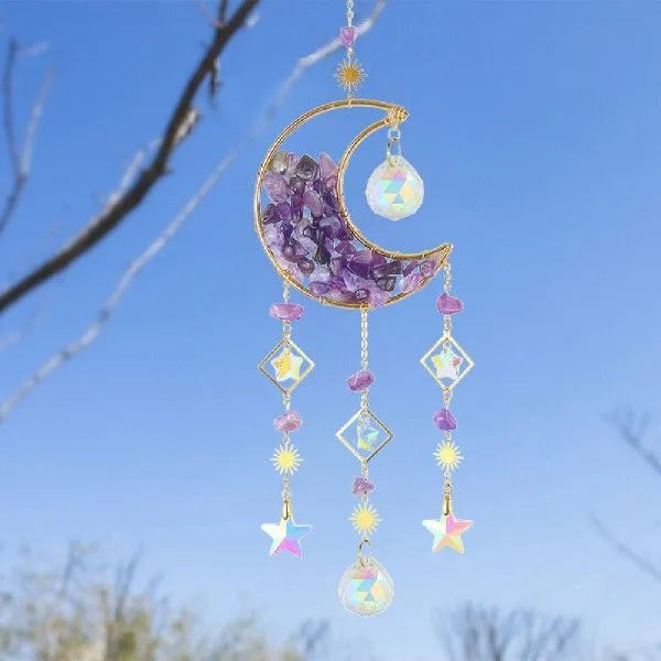 K9 crystal moon pendant car accessory with 420mm hanging length