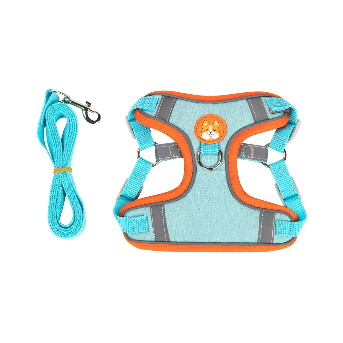 Adjustable dog harness with haulage rope attachment in multiple colours and sizes
