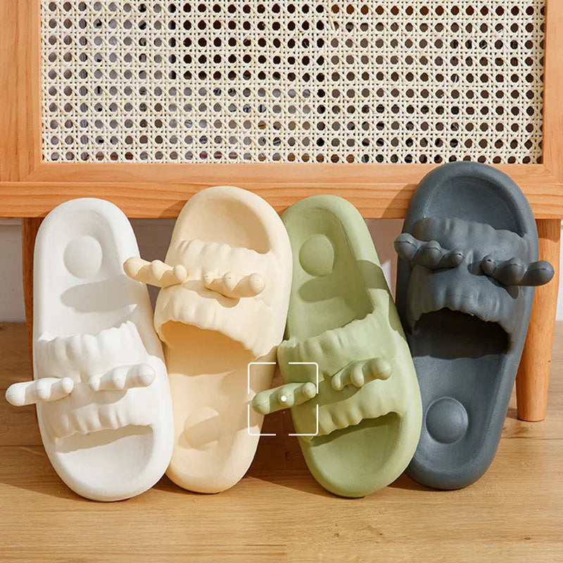 EVA summer slippers with hollow-out design and non-slip soles in four colour options