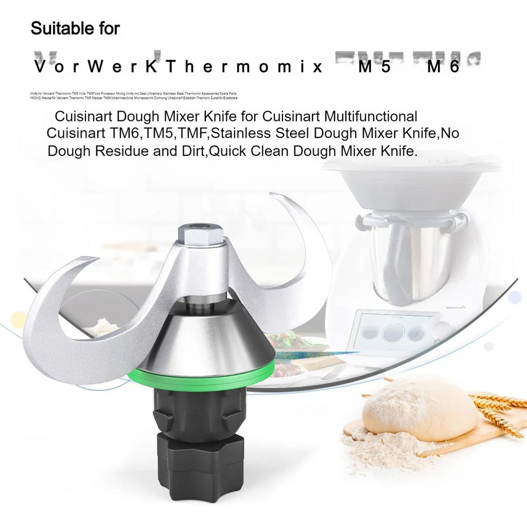 Stainless steel dough knife for Thermomix TM6 and TM5 food processors