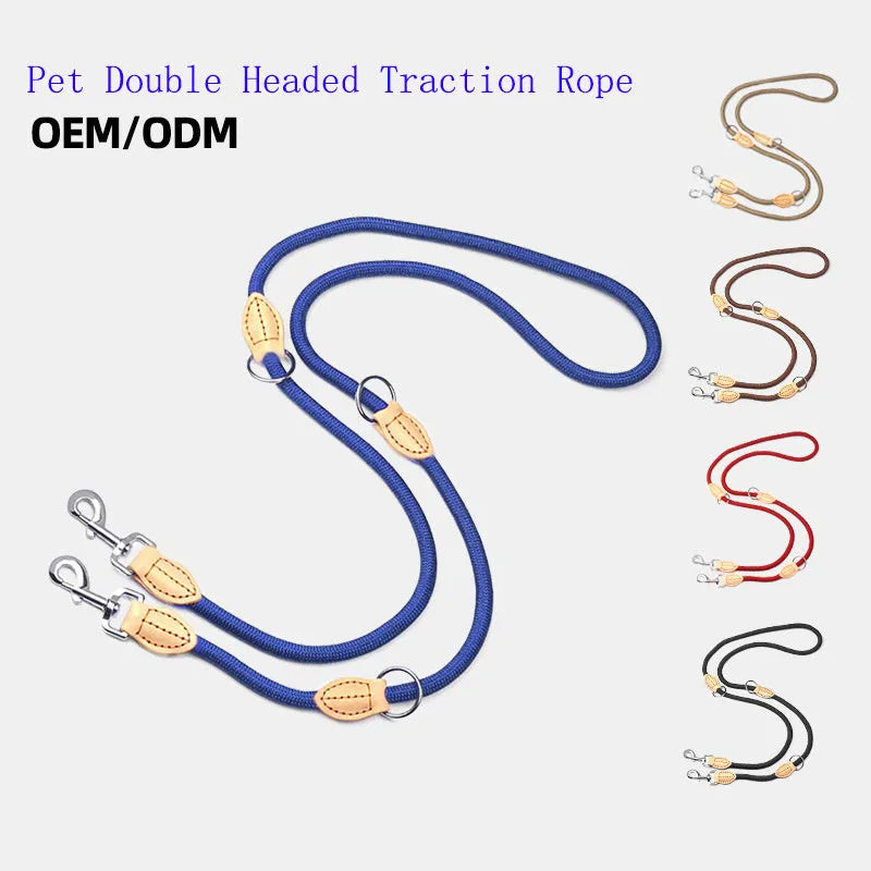 Blast race training dog collar and leash set with rope material in selected colour, showing automatic tightening feature.