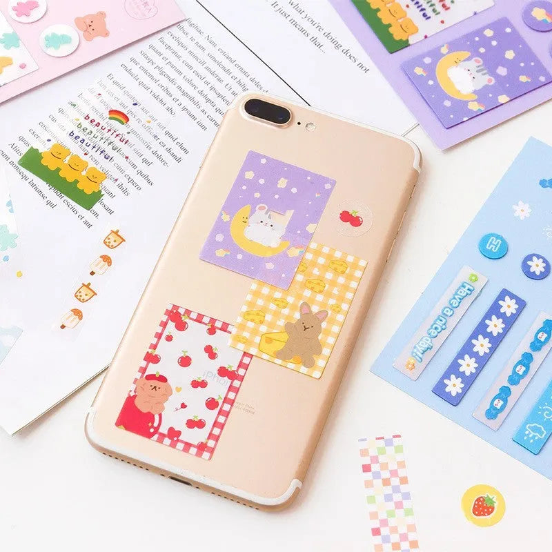 PVC index stickers for study notes in 12 decorative styles measuring 15x50mm