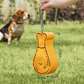Orange and white portable pet water feeder bottle with food container compartment