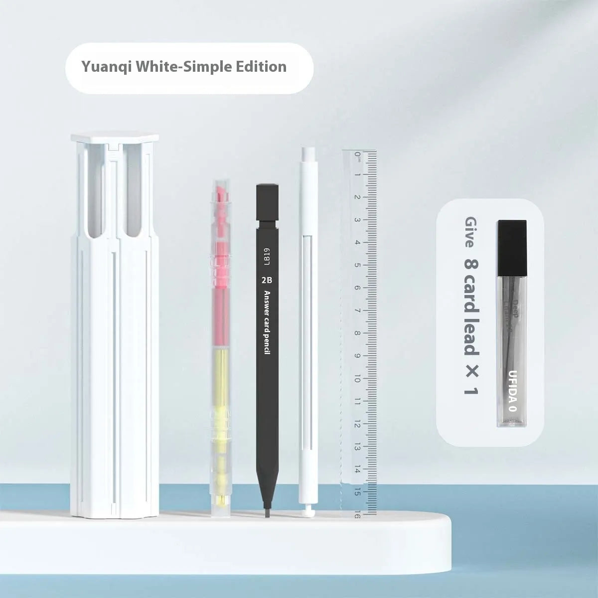 Pressing pen kit with plastic pencil case in Sky Blue, Vigorous White, and Girl Pink colour options
