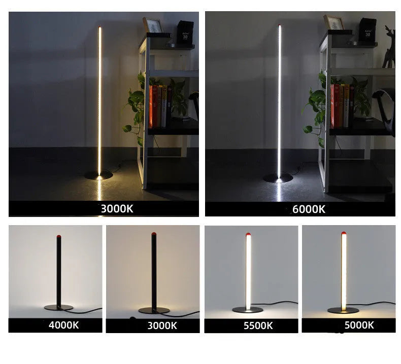 Vertical aluminium alloy floor lamp with LED light in modern simplicity style