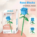 Plastic artificial rose bouquet building blocks in a colour box for children aged 4-6, with rose colour options
