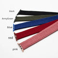 Woven nylon Apple Watch strap with plastic head closure in multiple colour options