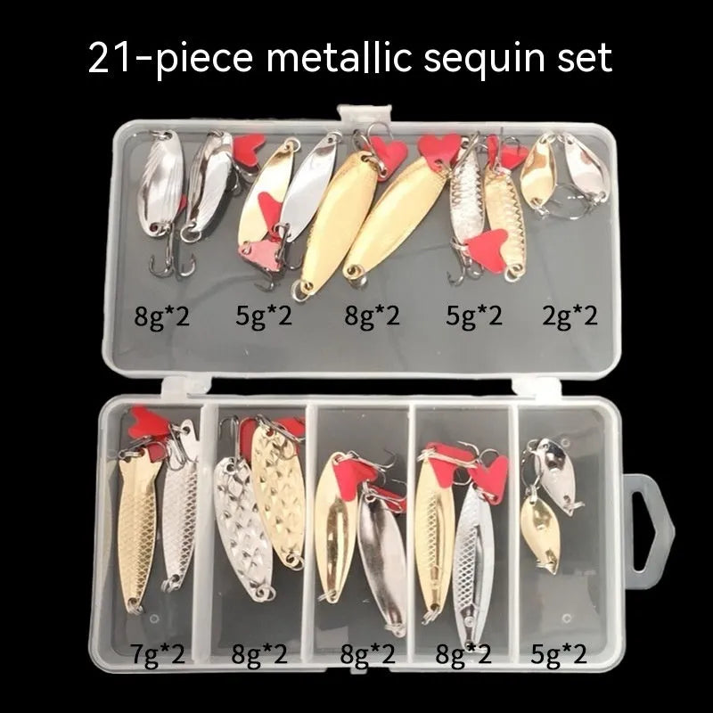 Metal pineapple-shaped fishing lure sequins in gold and silver colours for bait making