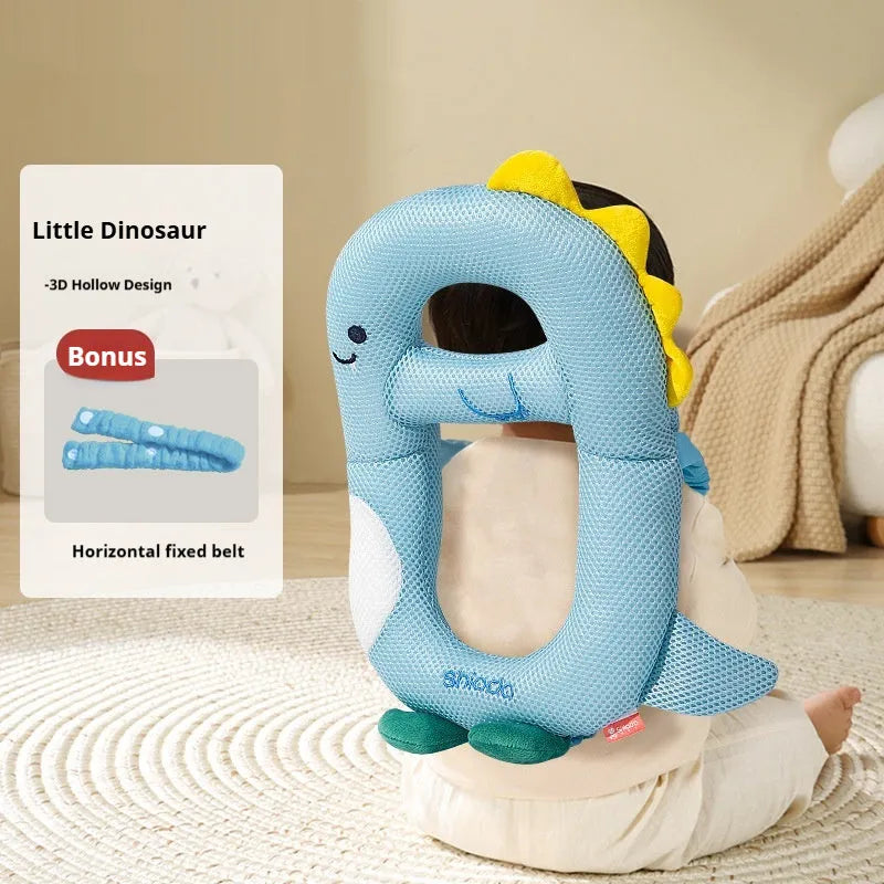 Cartoon-themed baby anti-collision pillow in dinosaur design for toddler fall protection