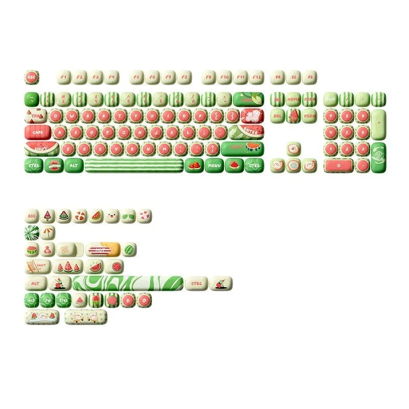 Watermelon theme mechanical keyboard key caps with sublimation printing on five sides