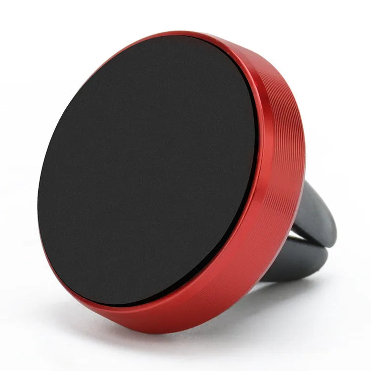 Magnetic car air vent phone holder in five colours showing compact 33.5mm by 30mm bracket design