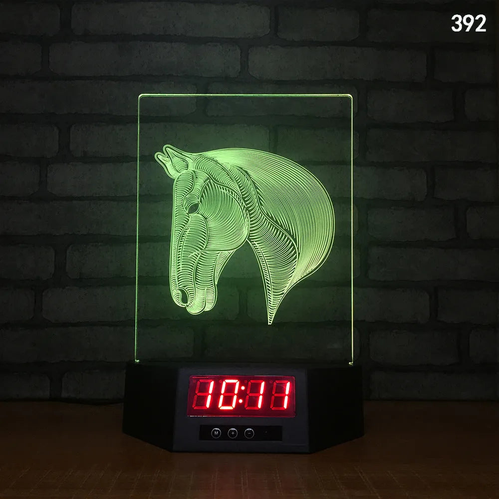 3D dolphin-shaped wireless LED table lamp with remote control on wooden surface