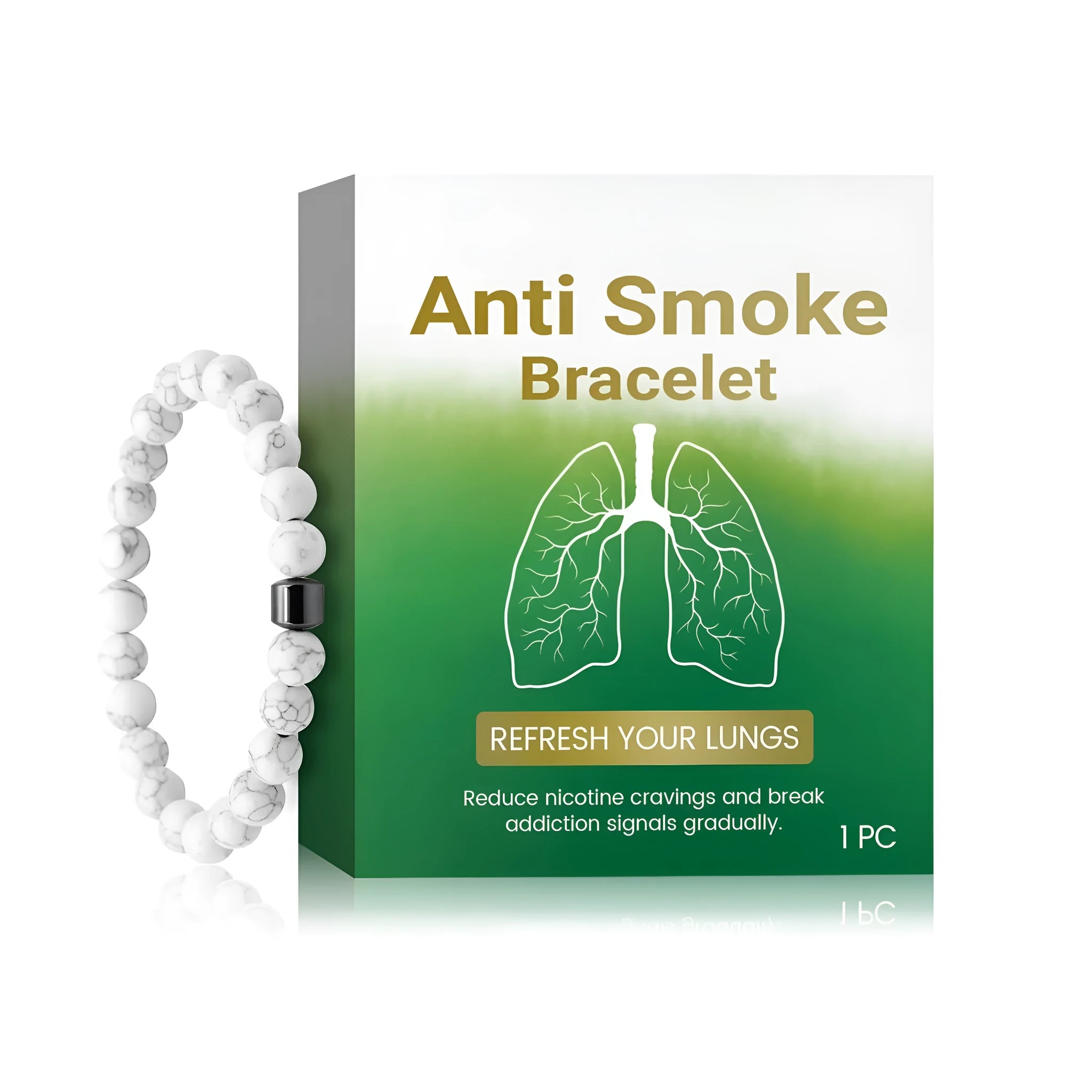 Blue-green synthetic turquoise bracelet with elasticated band for women