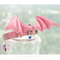 Leather choker collar with wing detailing in patent leather satin material