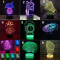 3D colourful touch remote control LED desk lamp with modern minimalist design and USB power connection