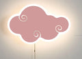 Cloud-shaped children's wall lamp with modern design in acrylic material showing colour lighting options